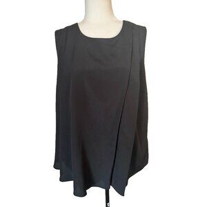 LAUREN RALPH LAUREN Sleeveless Top Size 1X Black Lined Layered Polyester